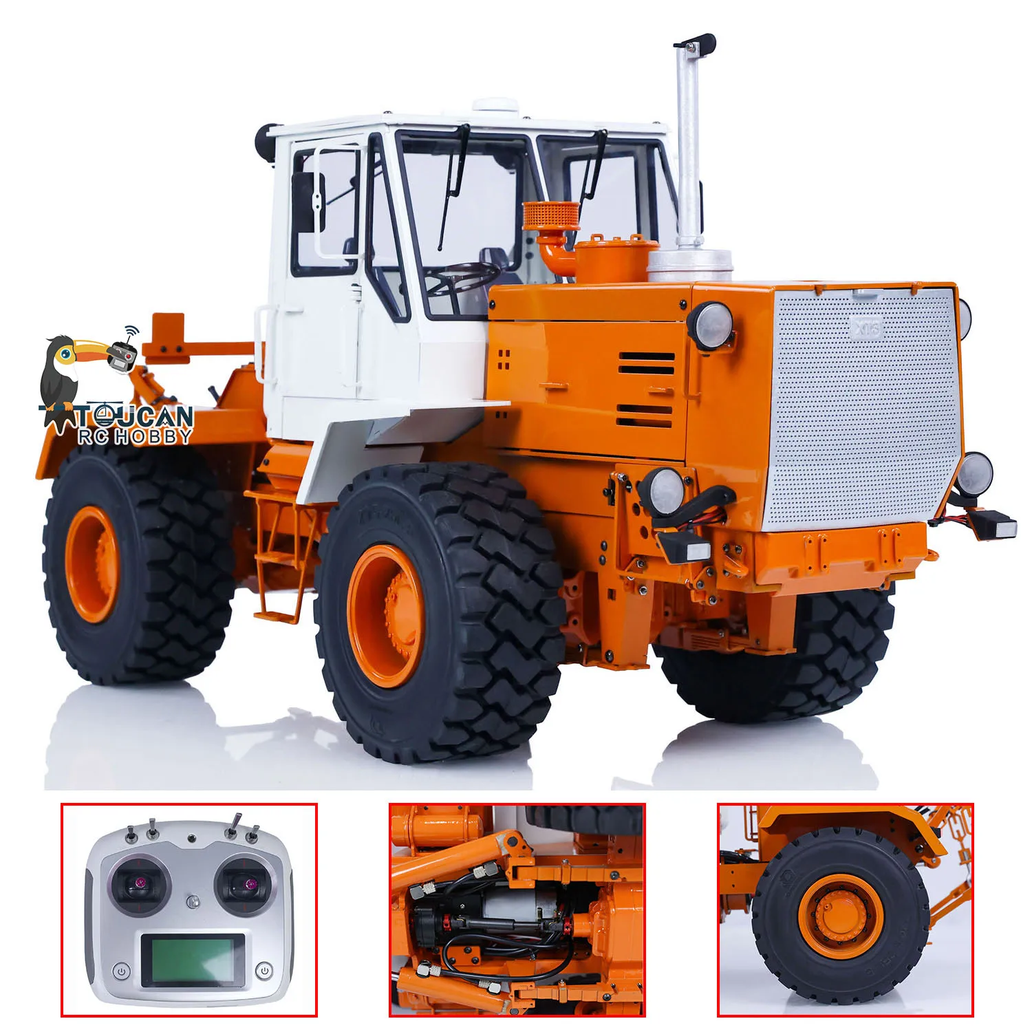 

T150K 1/12 RC Metal Hydraulic Tractor Painted Assembled Remote Control Agricultural Trucks Cars FlySky I6S Light Sound ESC Model