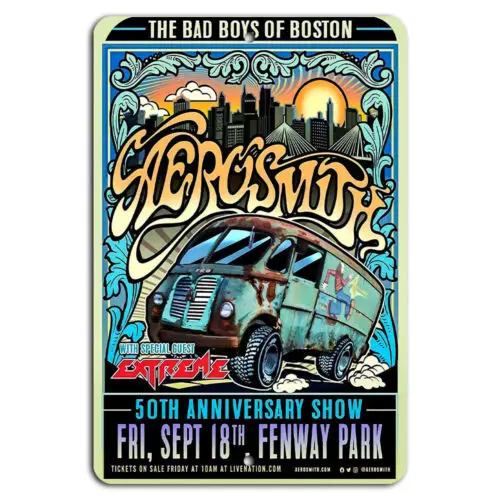 1p,Aerosmith 50th Anniversary Show Fenway Park Metal Sign