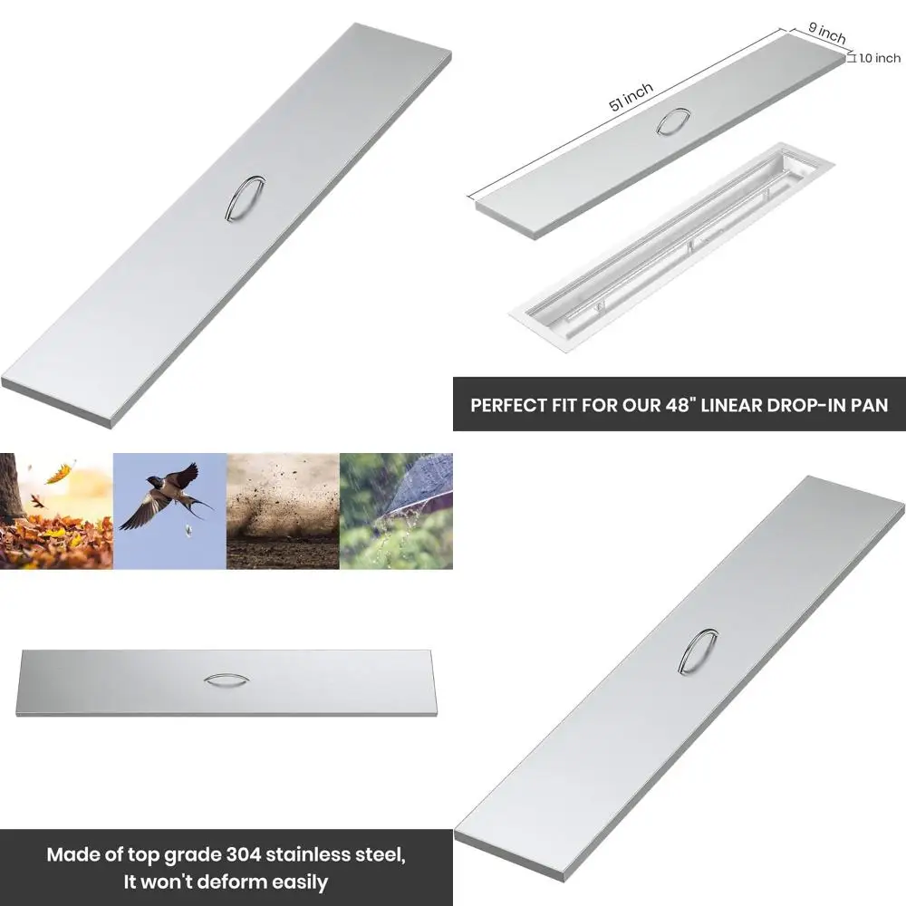 

Линейная горелка-вставка 48 x 6 дюймов, из цельной нержавеющей стали, для приготовления пищи на открытом воздухе