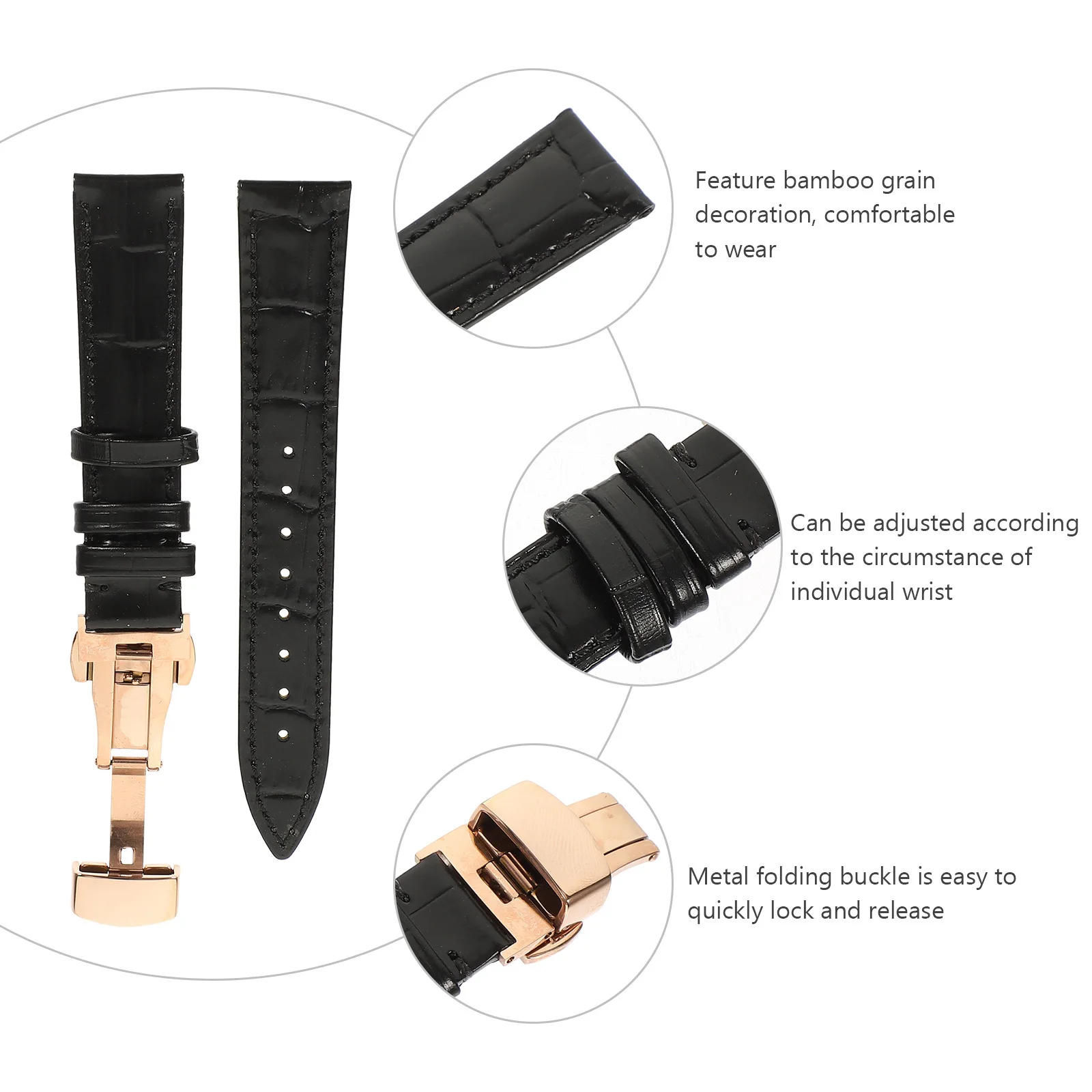 

Watch Band 20mm Quick Release Replacement Strap Breathable Waterproof Soft Cowhide Watch Band for Men