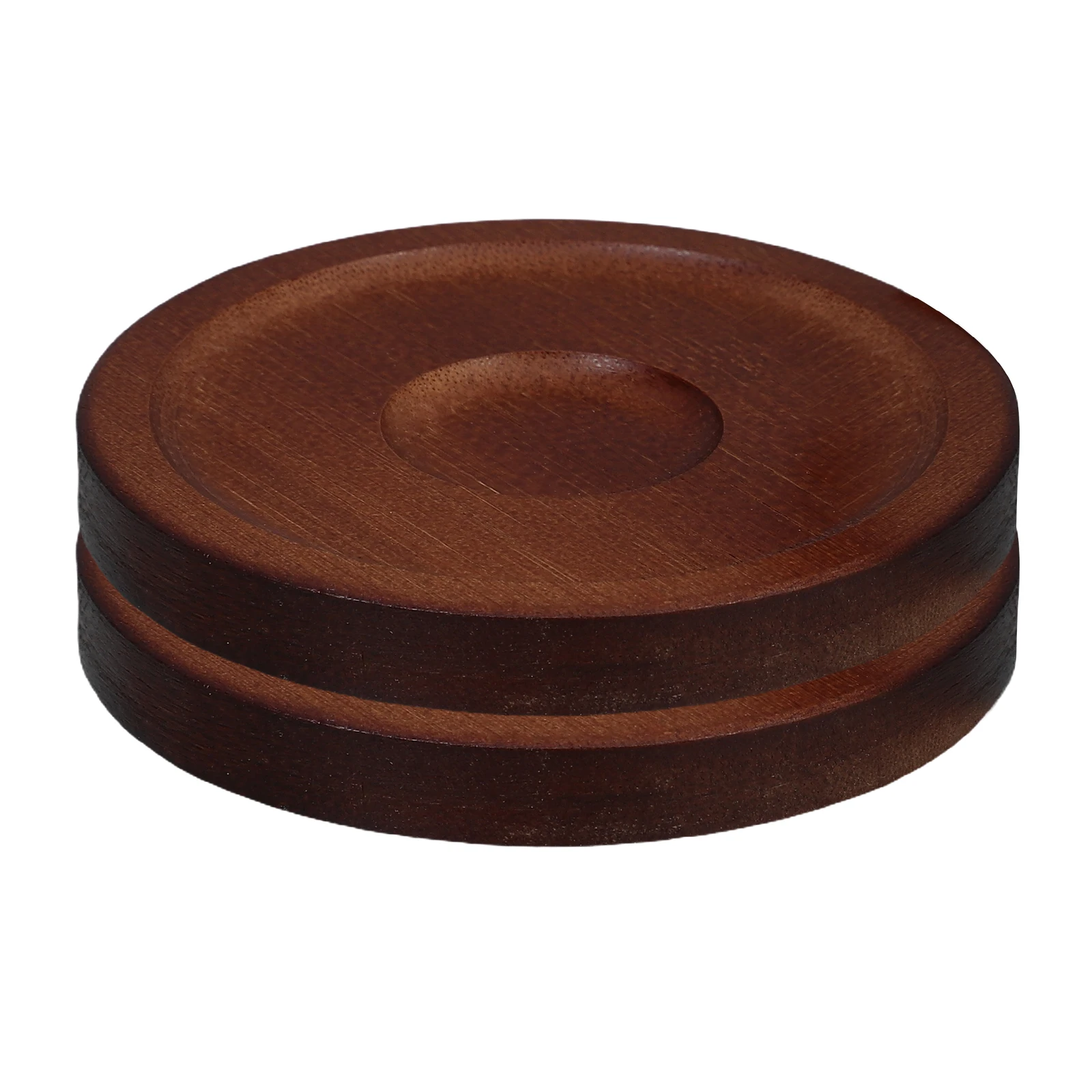 

2Pcs Rotating Wood for Whiskey Beer AntiSkid Protective Wood Cup Pads Home Cup Whiskey Glasses Pad Mats RedWood Base