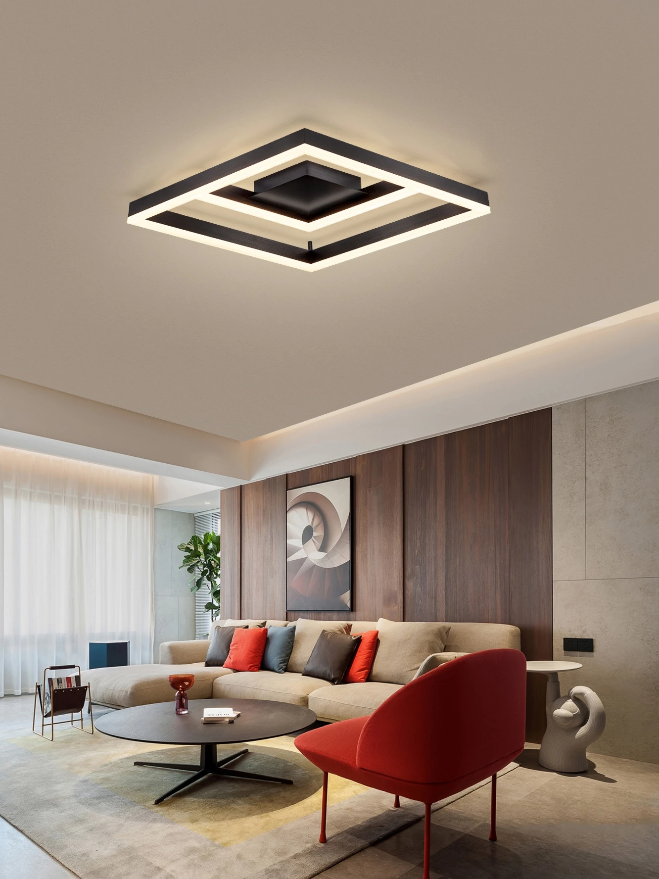 Bedroom ceiling lamp modern and simple square dimming study living room large main lamp