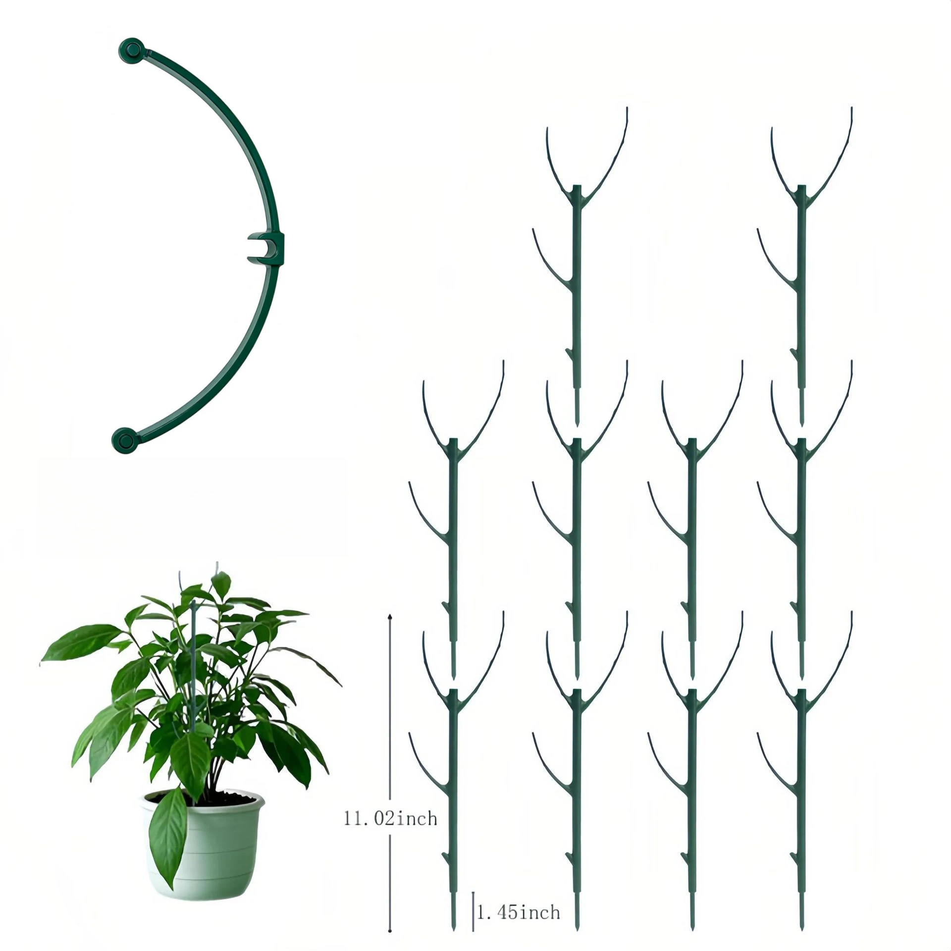 3/6Pcs Plant Support Pile Climbing Vine Stake Bonsai Fixing Rod Garden Plants Stake Holder Flower Support Rack For Potted Plant
