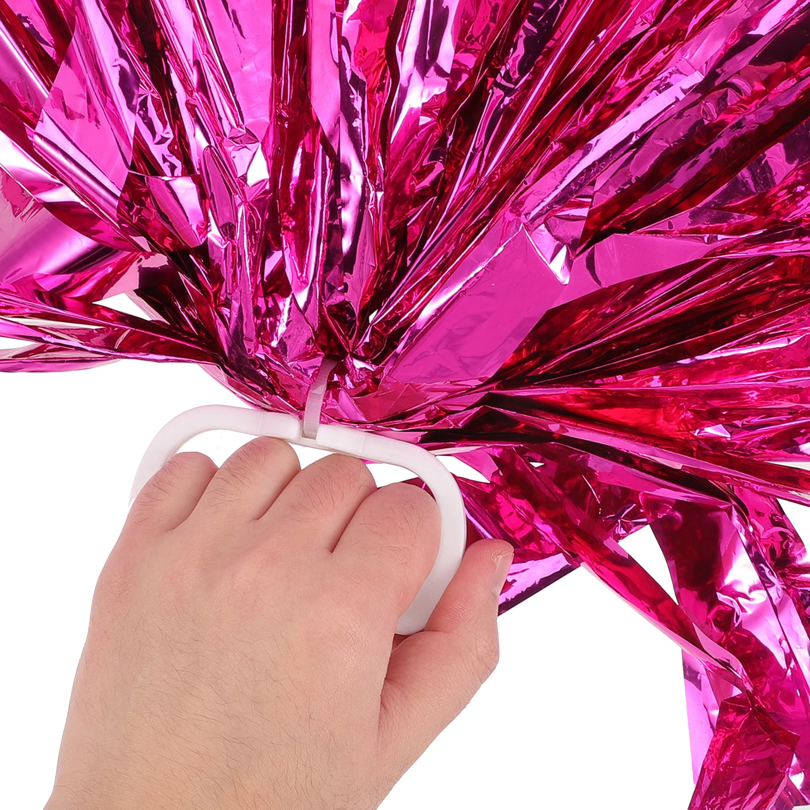 

2pcs Cheerleader Pom Poms Bright Durable Reusable Handle Design Sports Meeting Competition Dance Performance Holiday Handheld