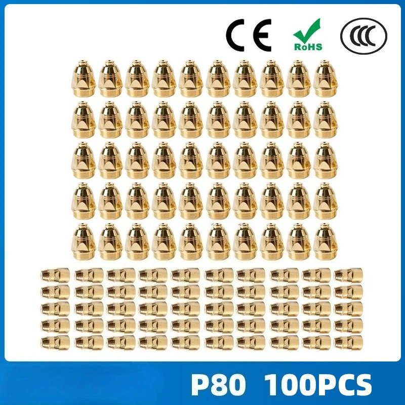 

Сопло для плазменной резки P80 1.5 Gold, электрод LG100, сопло для плазменной резки P80, 100 шт.