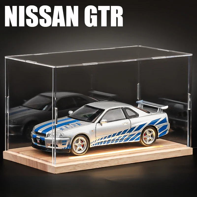 The Fast & Furious Simulation Nissan Skyline GT R34  Alloy Supercar Model Collective Miniature Voiture Diecast Toy Vehicle Boy