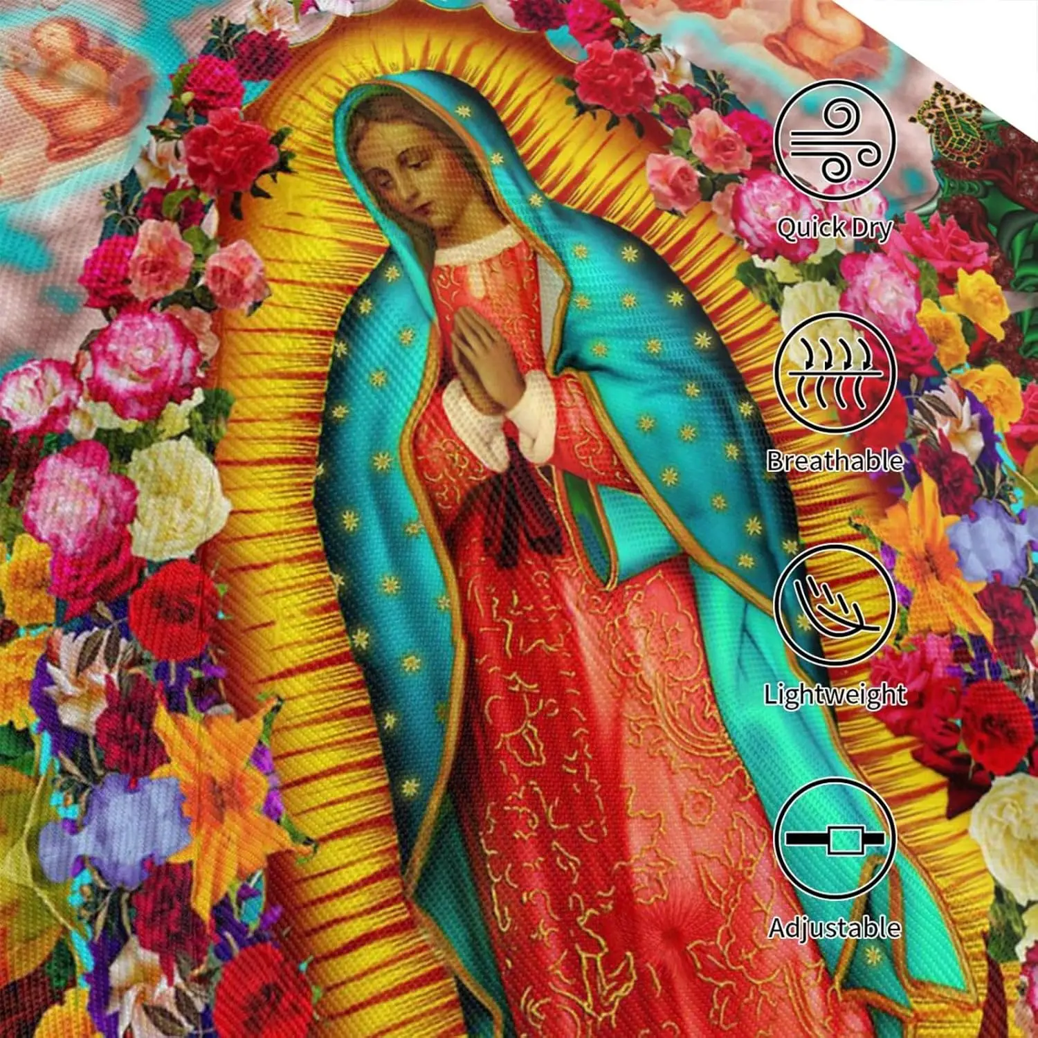 قبعة Our Lady of Guadalupe Virgin Mary Snapback للجنسين للبالغين، قبعة بيسبول قابلة للتعديل، قبعات بولو قطنية باللون الأسود
