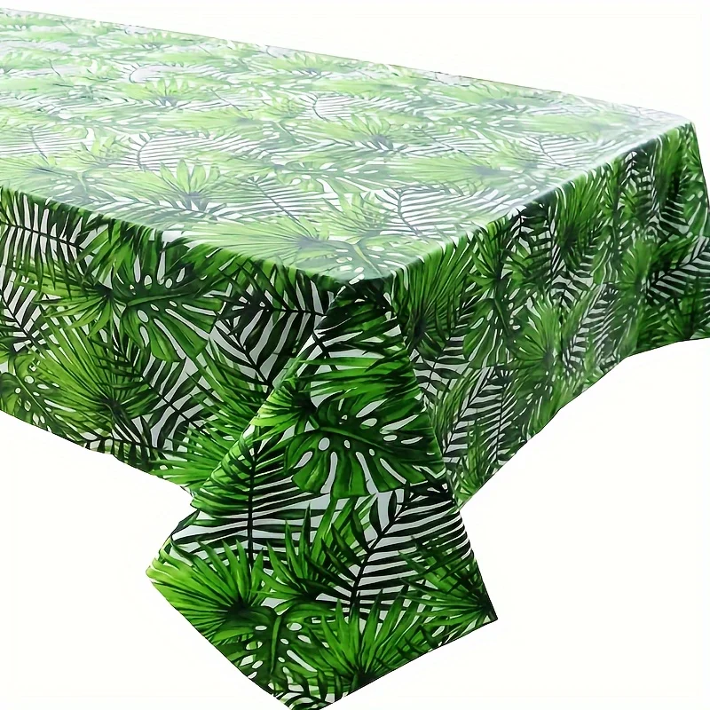 مفارش طاولة بلاستيكية للاستعمال مرة واحدة مع تصميم أوراق النخيل ، موضوع هاواي الاستوائي ، للحفلات ، الأماكن الداخلية والخارجية ، ديكور سفاري الغابة #1