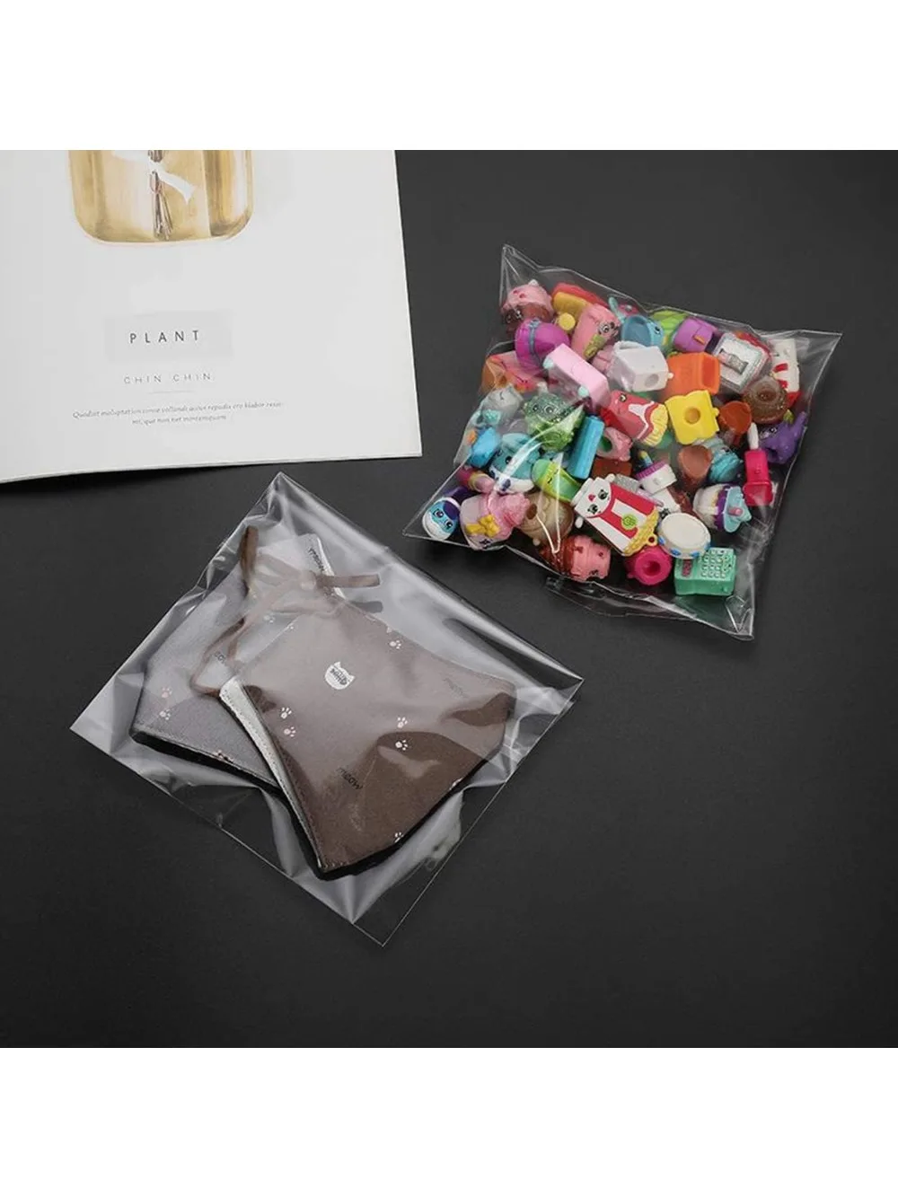 200 Pcs 5x7 Inch Clear Resealable Cellophane Bags, Self-Sealing for Cookies & Party Favors