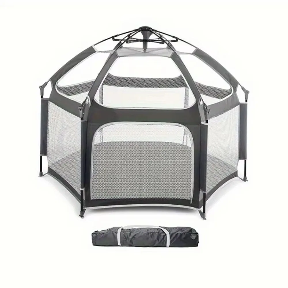 Tenda pieghevole per bambini, casetta per bambini con parasole e pannelli in rete, ideale per attività indoor e outdoor