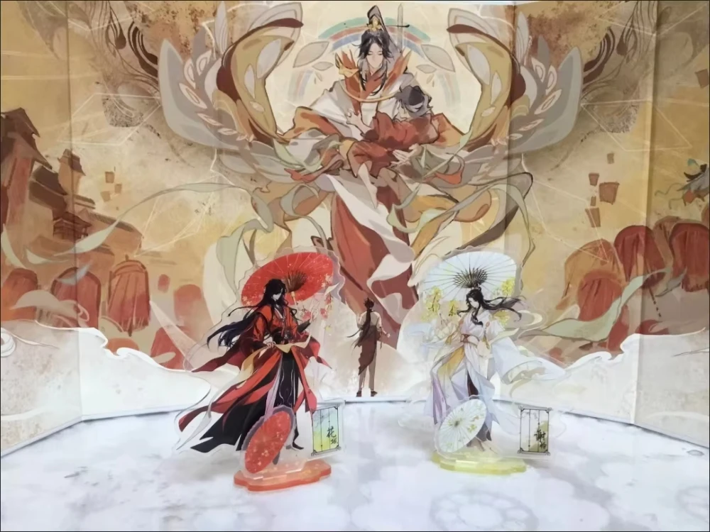 2 Stück/Set Tian Guan Ci Fu Ring Heaven Official’s Blessing Hua Cheng Xie Lian Cosplay-Ständer, Acryl-Schreibtischdekoration, Geschenk – Detail 1