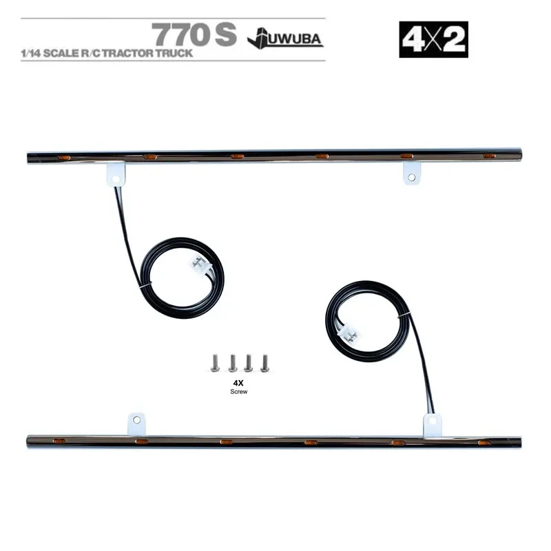 770S 4X2 LED Side Skirt Baffle Upgrade CBB-A42 for 1/14 Tamiya RC Dump Truck SCANIA 770S 4X2 Car Accessories JUWUBA