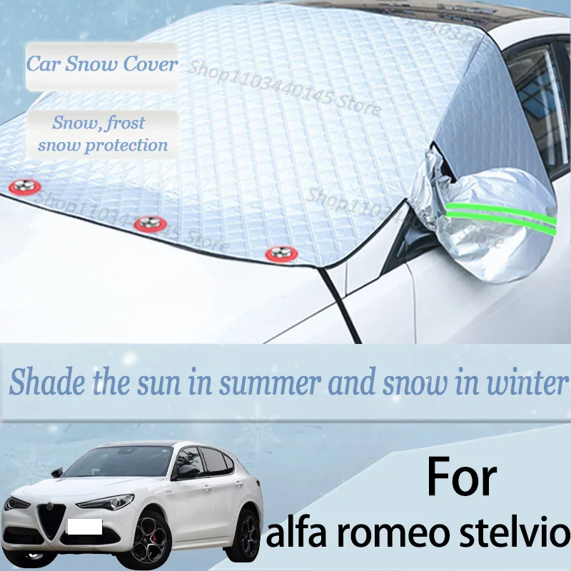 

For alfa romeo stelvio car Snow Windscreen, Snow, Frost, Dust and UV Visor, Winter car clothing, thick magnetic