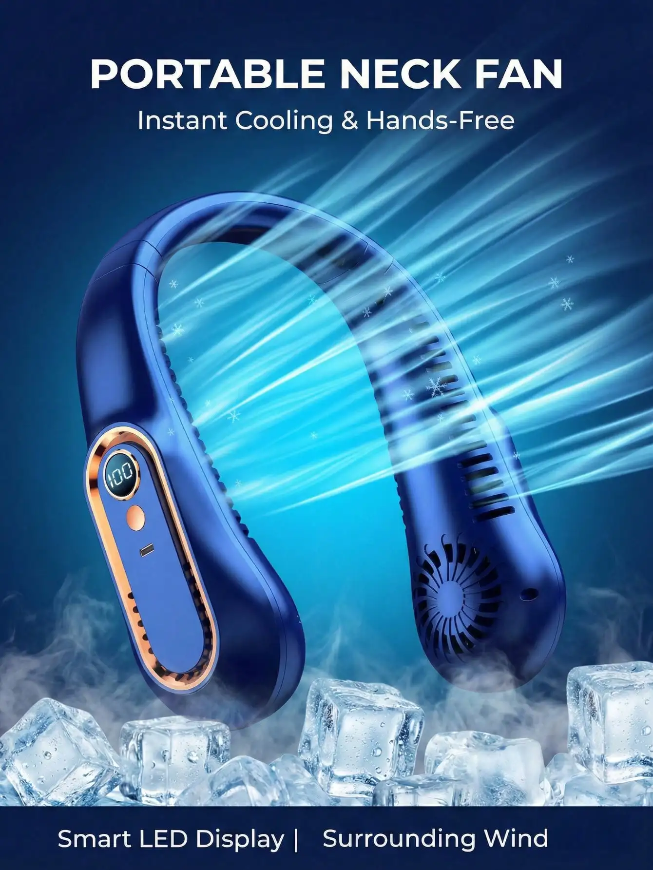 

Portable Neck Fan, Bladeless Handheld Neck Fan, Wearable Personal Fan, 3-Speed ​​Adjustable USB Neck Fan, Summer Must-Hav