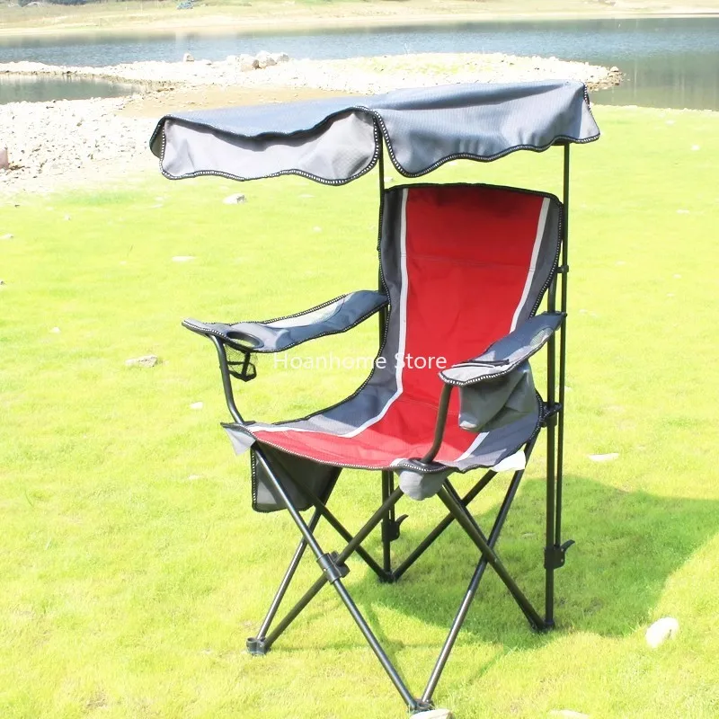 Three-piece portable beach camping table and chair set, sun-shading chair, sun-shading fishing table and chair