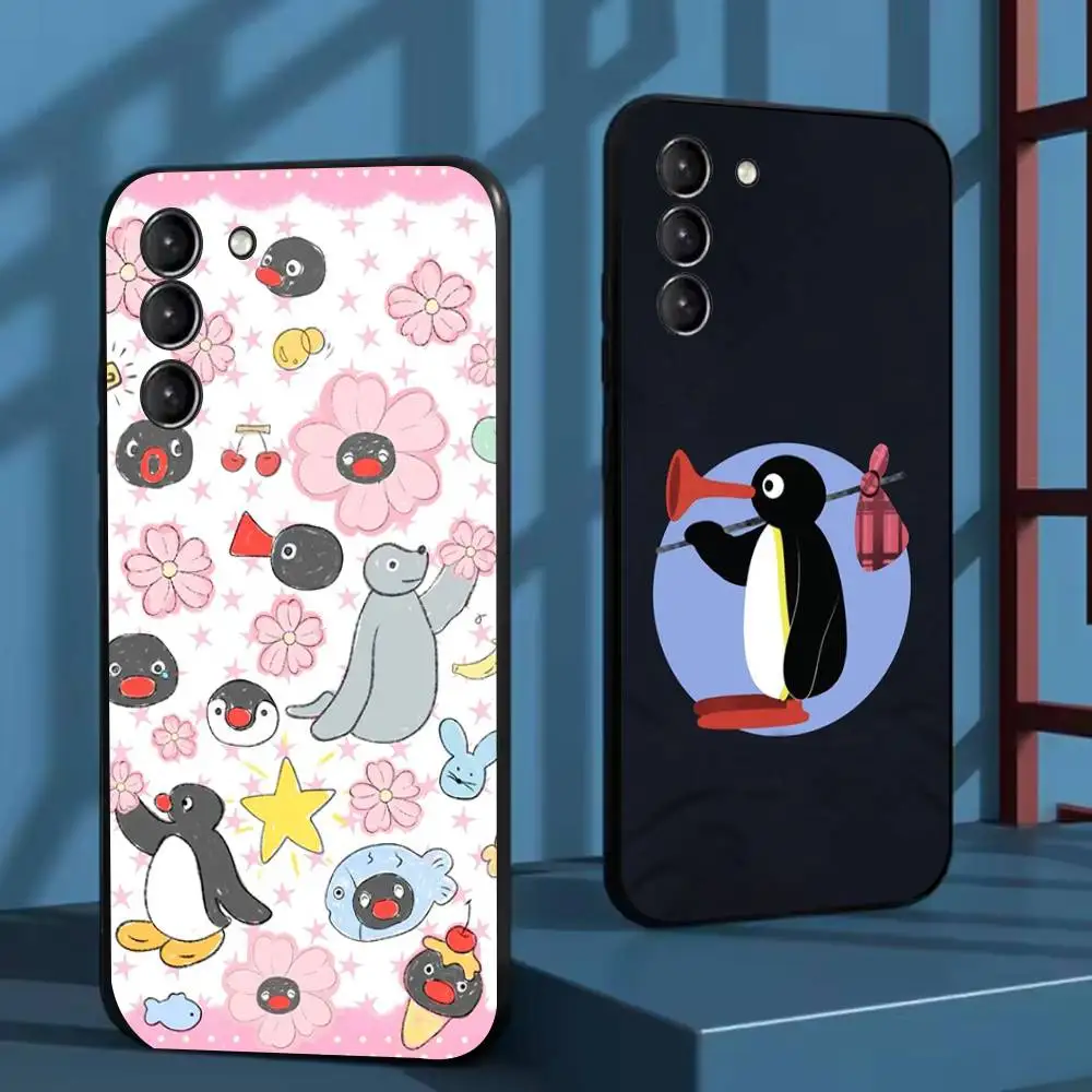 

Happy P-Pingu Penguin Phone Case For Samsung Galaxy A73,72,51,53,52,71,22,5G,Note,J7,8,9 Soft Black Cover