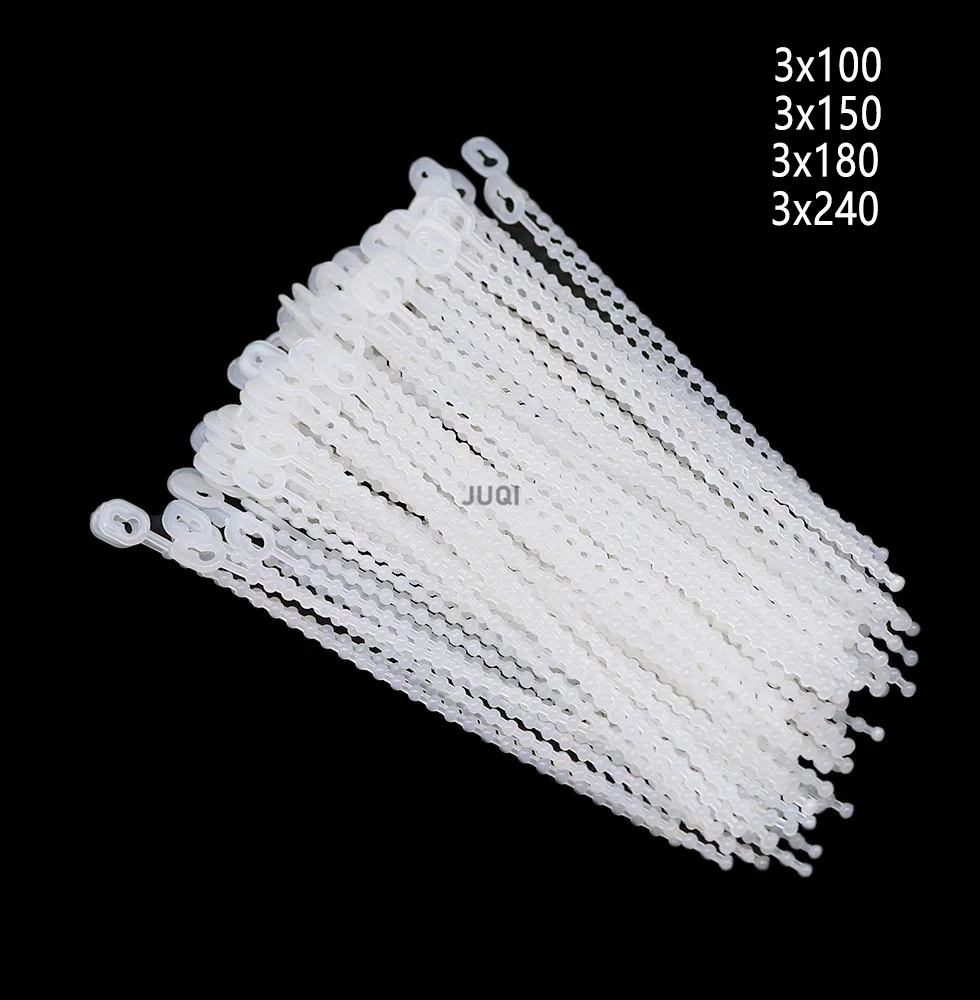 

100PCS white bead nylon strap can be reused and can be loosened to fix the strap. round bead nylon strap 3x100mm 3X150MM 3x180mm