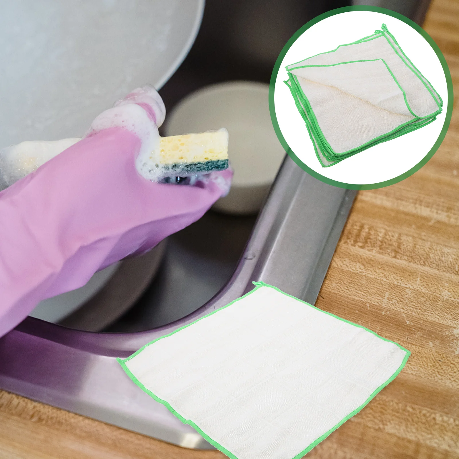 

10pcs Thickened Dish Towel Super Soft Cleaning Cloth Kitchen Rag Absorbent Eco Friendly Non Scratching Household Use Clean Cloth