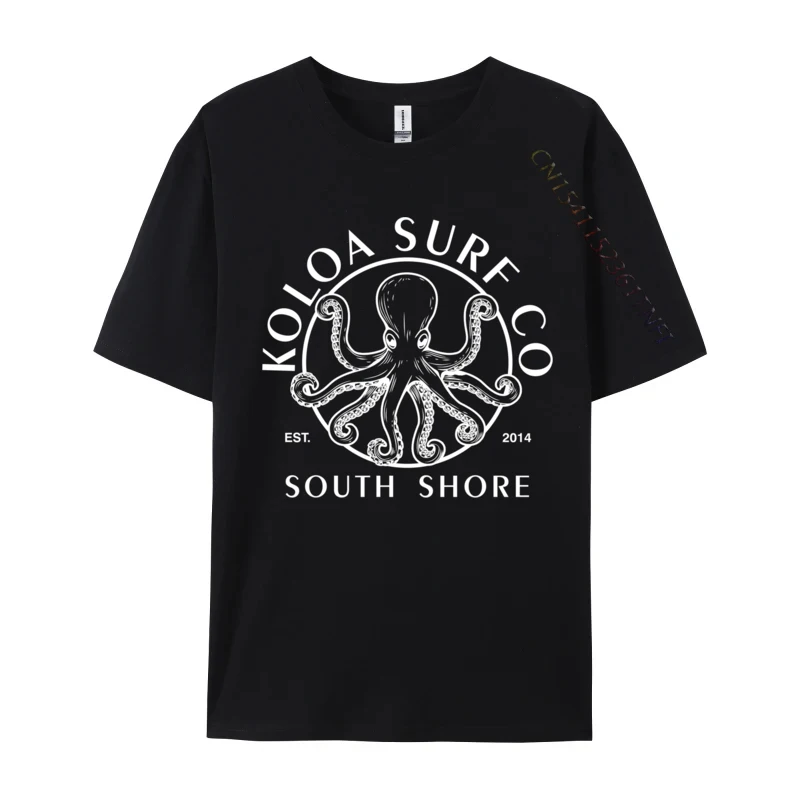 Koloa Surf Octopus Lightweight PartyDesign Tops & Tees Slim Fit Camisa Cotton Tops Tees Men T-Shirts Casual