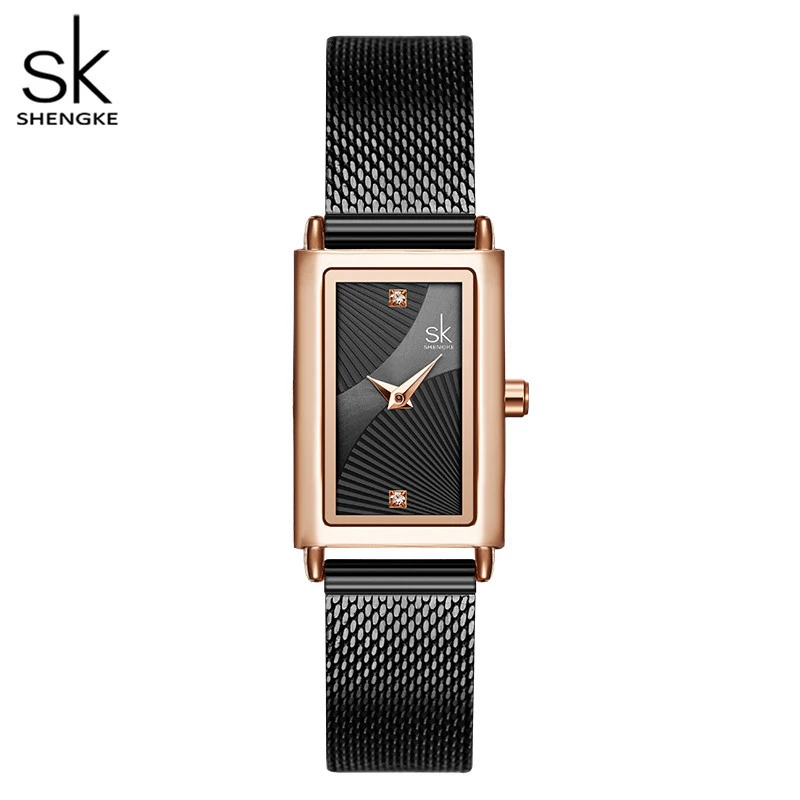 Shengke Women Watches Fashion Geneva Designer Ladies Watch Luxury Brand Rectangle Quartz Gold Wrist Watch Luxury Gifts For Women