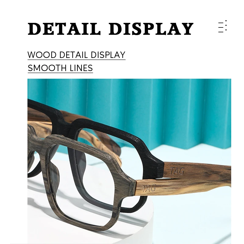 

TAG Hezekiah Vintage Wooden Glasses Frame Men T8188 Wood Eyeglass Frames Women Fashionable Retro Eyeglasses Optical spectacle