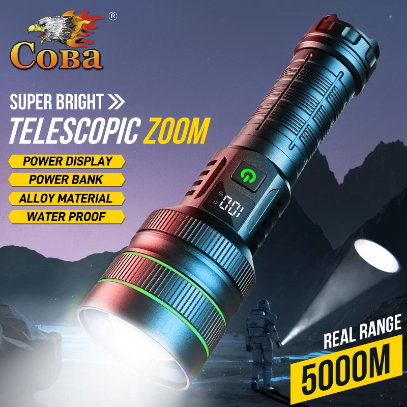 Super Long Range Tactical Torch High Power LED Flashlight USB Rechargeable Strong Light Lamp Outdoor Portable Lantern Waterproof