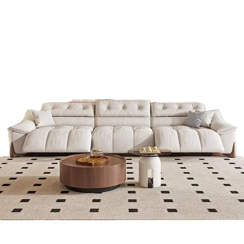 

Electric sofa leather space capsule against the wall Italian light luxury first layer cowhide and other household living room m