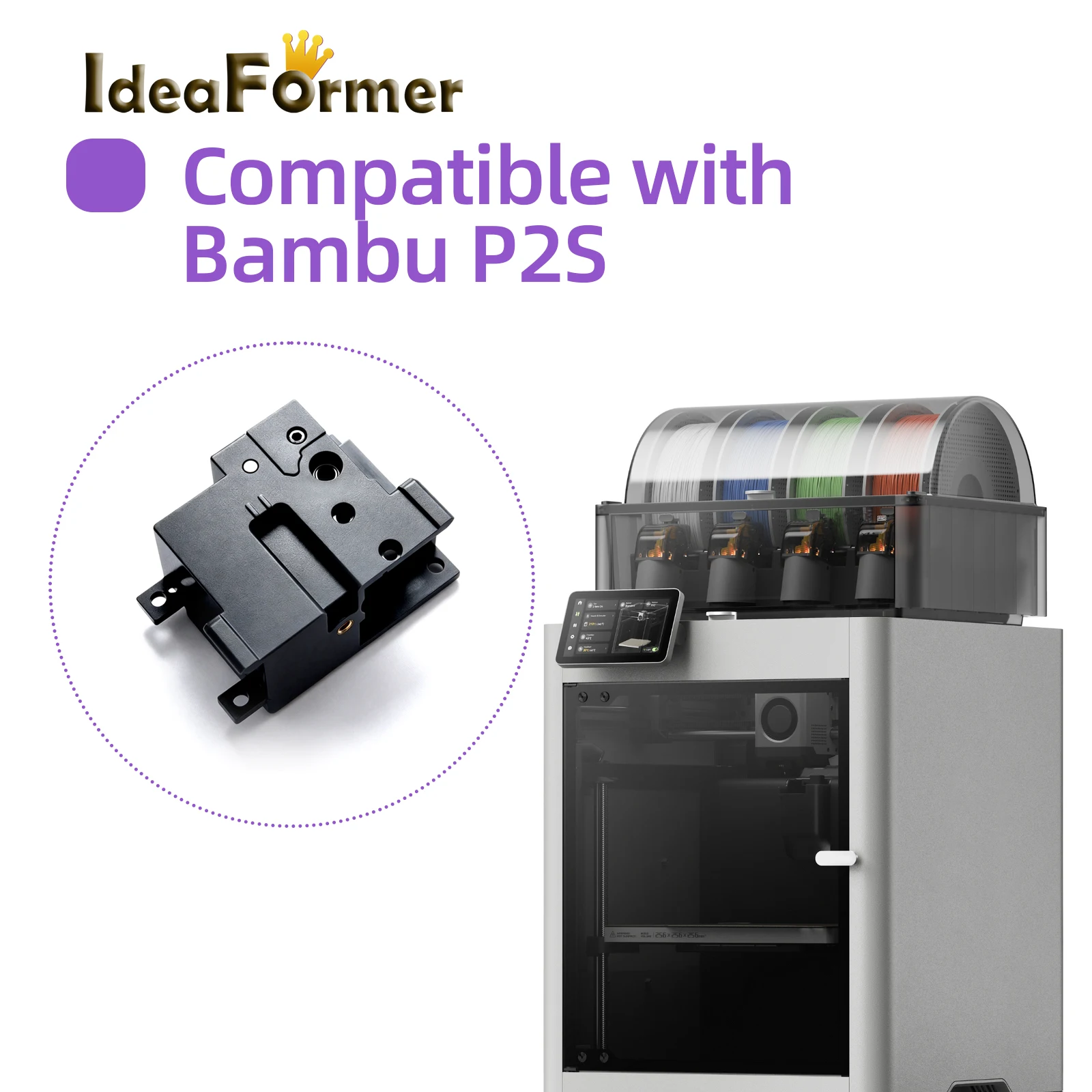 For Bambu Lab Extruder Unit Front Cover Assembly Replacement Part For Bambu P2S 3D Printer Extruder Front Protective Cover