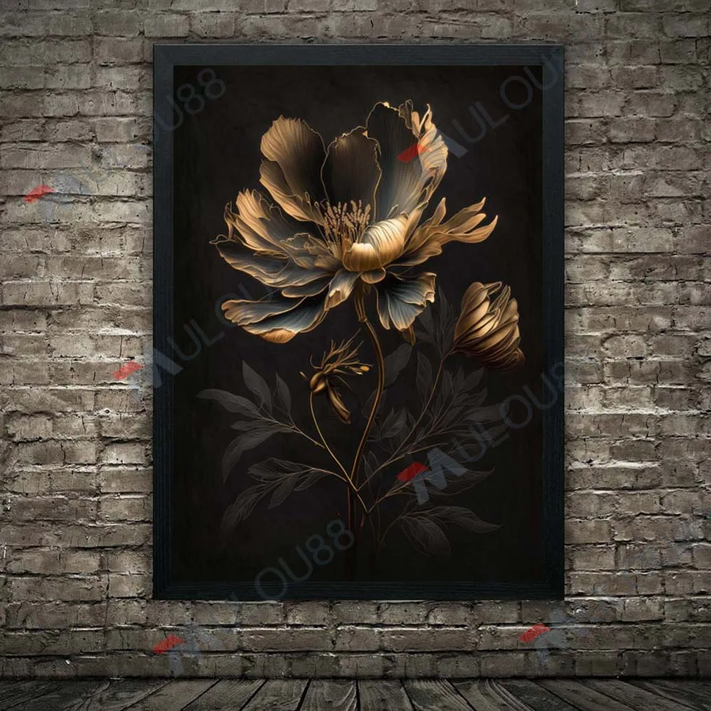 Moody Floral Botanical Moth Gothic Wall Art Canvas Painting Magic Plant Dark Academia Art Poster And Print Home Decor Unframed