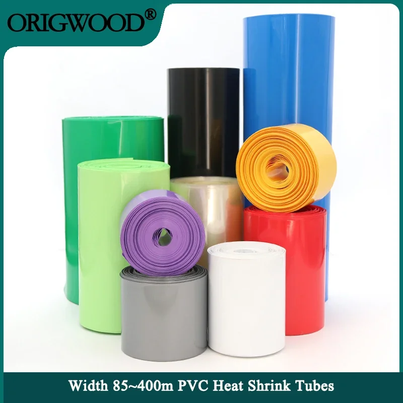 PVC Heat Shrink Tube Heat-shrink Film Width 85mm ~ 400mm Insulated Tubing lithium Cable Sleeve Wraping Cover 18650 Battery Case