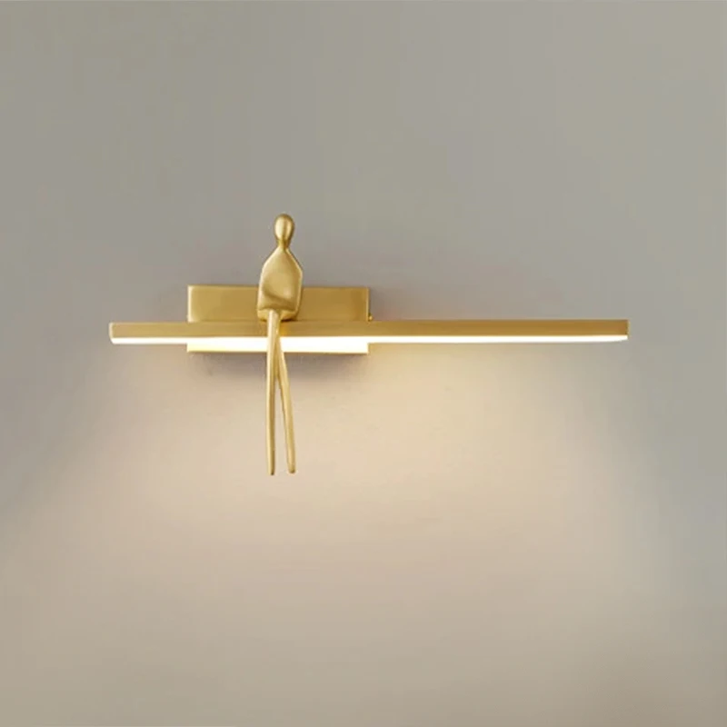 American Luxury Bedroom Bedside Strip Wall Lamp Ltlian Minimalist High-End Three Color Lamp Living Room Full Copper Spotlighting