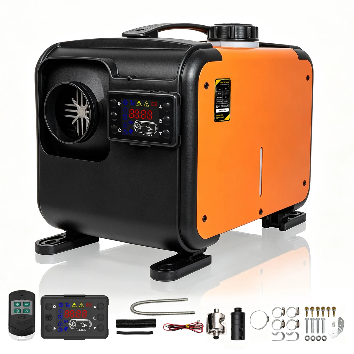 Image of Sunster 8KW 12V 24V Heizgerät für Auto Diesel-Luftheizung mit Geräuschreduzierer LCD-Schalter für Auto Anhänger LKW Diesel Standheizung