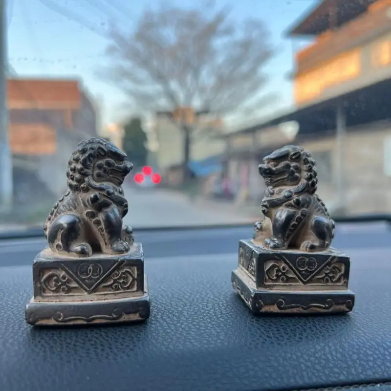 Posągi Foo Dogs para Bluestone Feng Shui posągi lwa stróża jednorożca para ozdób