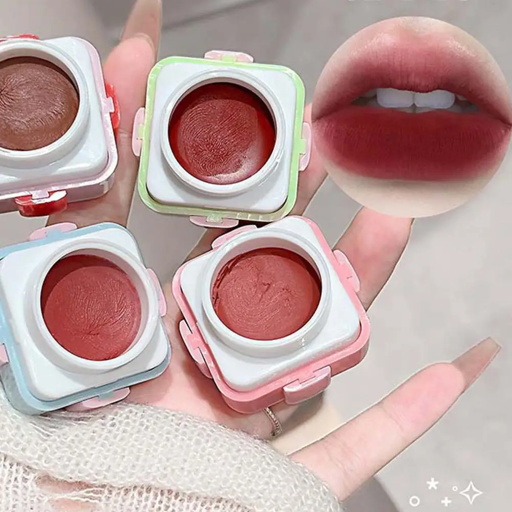 Caja de regalo sorpresa con lazo, 1 Uds., 4 colores, labio, mejillas, maquillaje facial suave multiusos, colorete, niebla, crema mate sedosa duradera J2B3