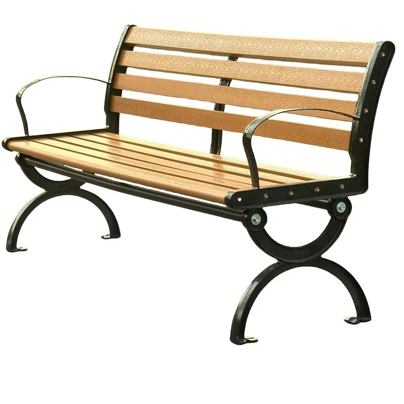 

Park outdoor leisure bench cast iron plastic wood bench outdoor courtyard community outdoor chair