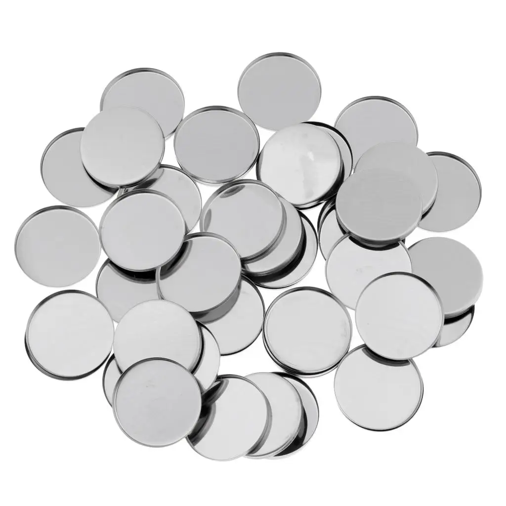 

Lot 50Pcs Empty Round Tin DIY Press Pans for Eyeshadow Blusher Organizer s, Diameter 36mm