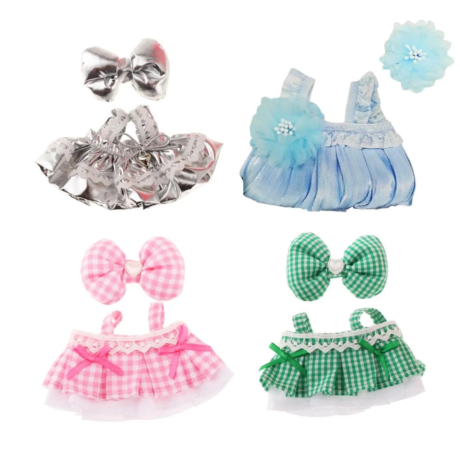 2Pcs Dolls Dress and Hairpin Accessories Miniature Clothes for 15-17cm Dolls Girl Dolls Thanksgiving Gifts Children's Gifts