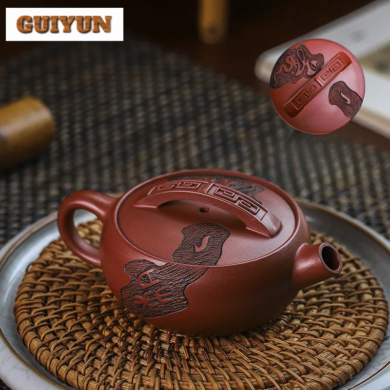 120ml Authentic Yixing Purple Clay Teapot Handmade Dragon\'s Blood Sand Tea Pot Kettle Chinese High Grade Chinese Zisha Tea Set