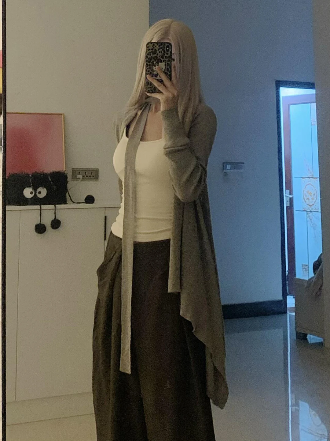 

Laid-back Style Knitted Cardigan Long Sleeve Casual Wide Leg Pants Three-piece Set Women's Spring Fashion Ensemble High Waist