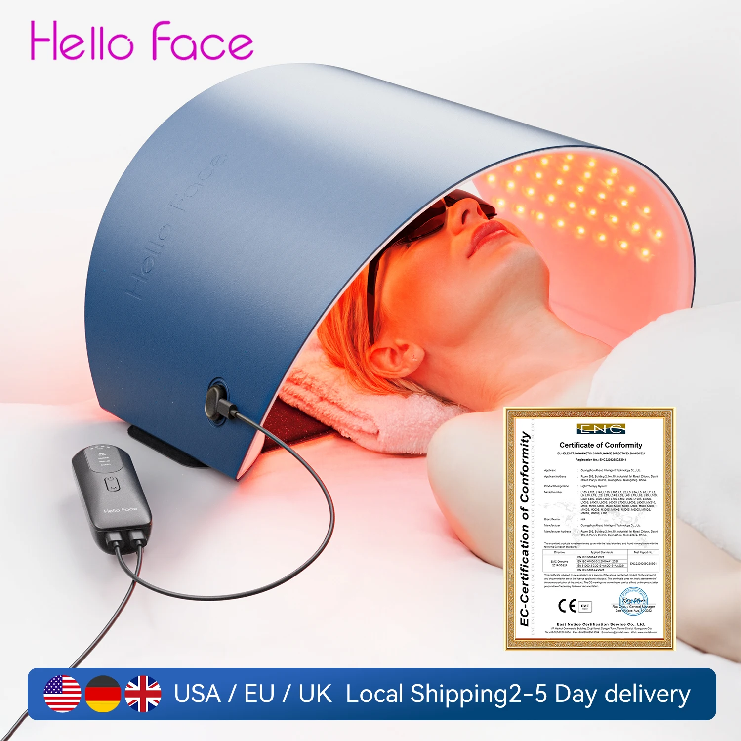 Hello Face L6 LED Light Therapy Mask 630nm Red Light & 850nm NIR Light 720pcs Anti-Aging Body Care Therapy Machine