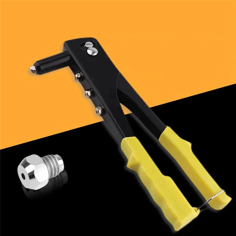 A98E-Heavy Duty Riveter Riveting Machine With 4 Rivet Machine Nozzles And 1 Wrench Hand Tools Rivet Nut Tool