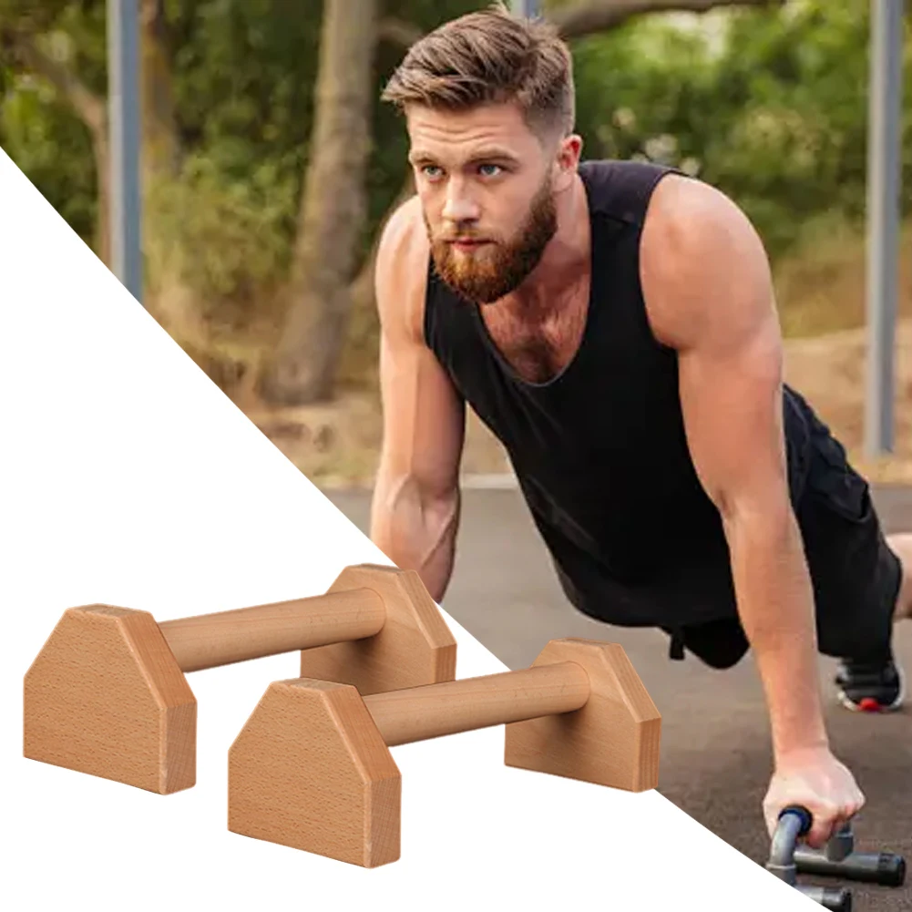 Wooden Push-up Stand Push Ups Rack Non Slip Parallel Rod Heavy Duty Push Up Grip Handle Push-up Bracket for Fitness Training