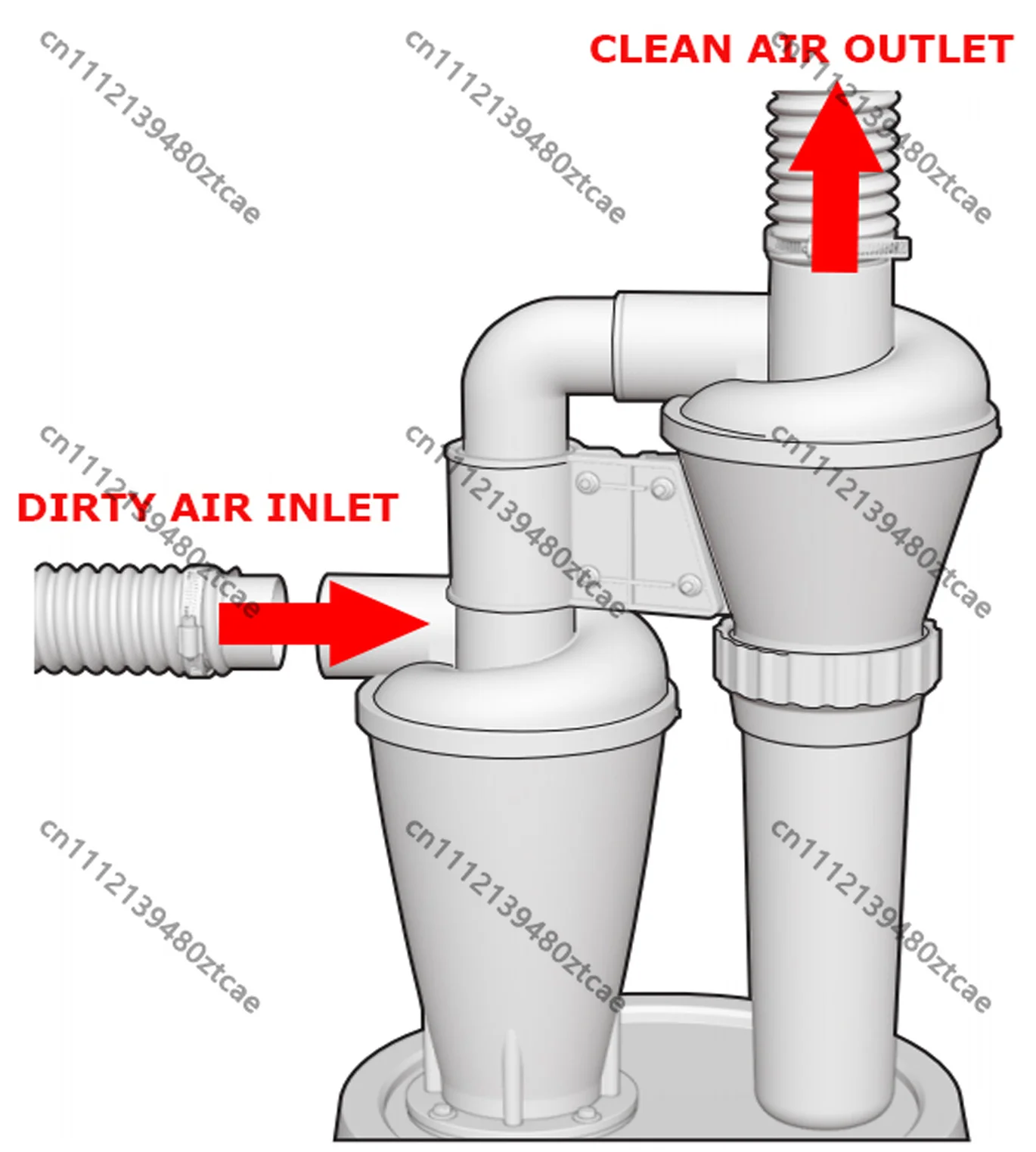Turbocharged Double Filtration Cyclone Dust Collector 50mm 2 Inch Canister Separator For Woodworking DIY