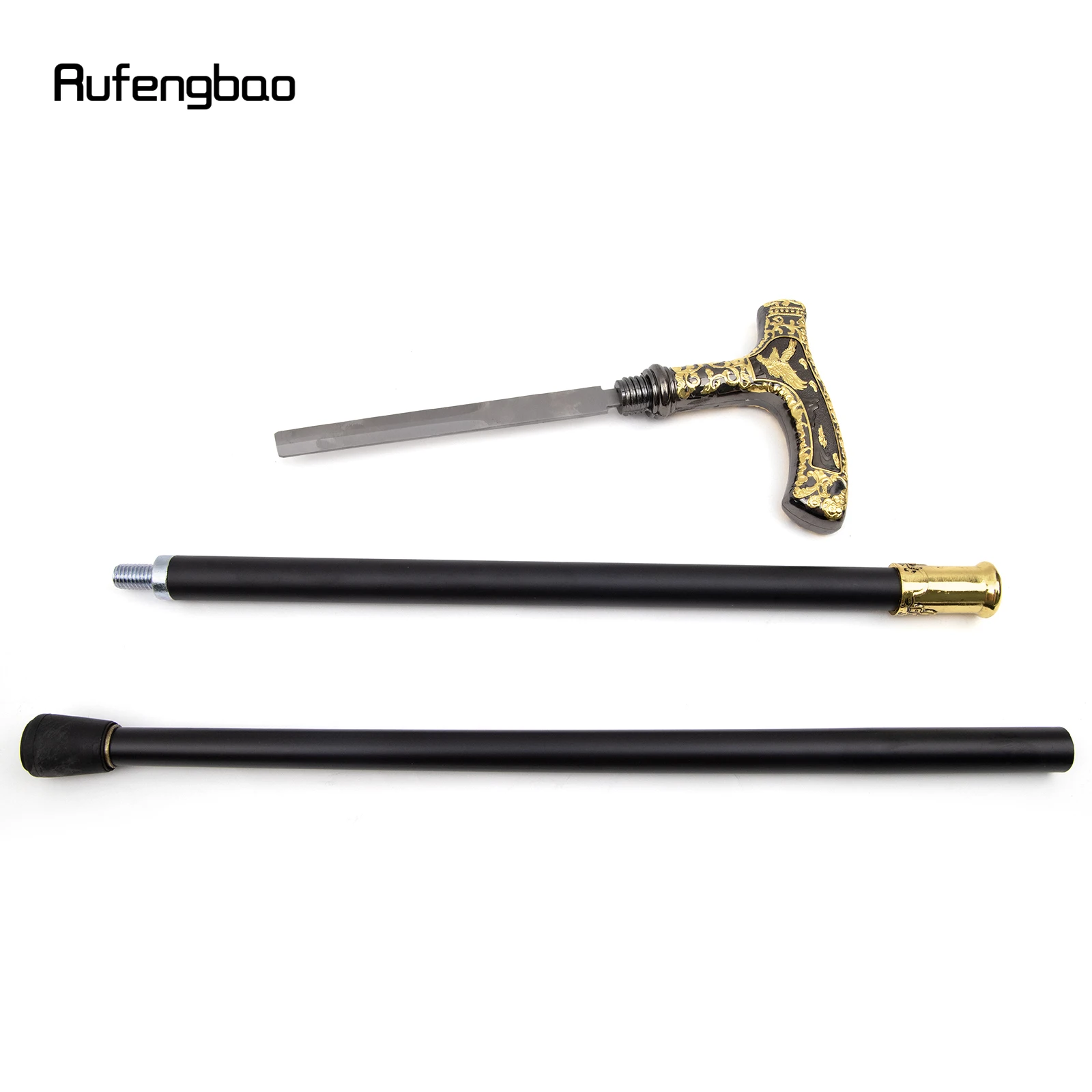 Gold Black Luxury Eagle Handle Walking Stick with Hidden Plate Self Defense Fashion Cane Plate Cosplay Crosier Stick 90cm