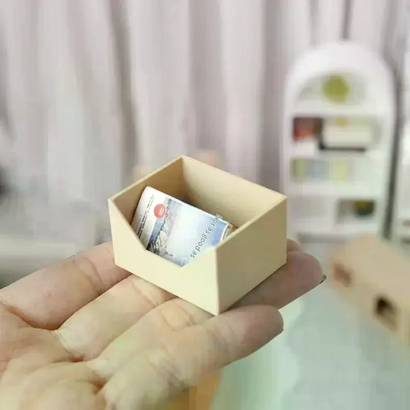 1 Set Dollhouse Organizer Bin Kit 1:12 Scale Three Layer Storage Container DIY Accessory Mini Stackable Storage Box For Dioramas