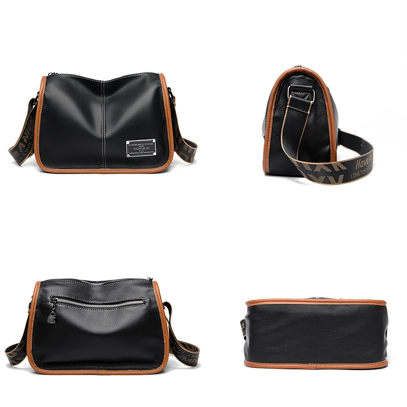 Nowa jednokolorowa prosta damska torba wysokiej jakości miękka skóra damska torba na ramię Bolsas Trend retro kobiece torby Crossbody