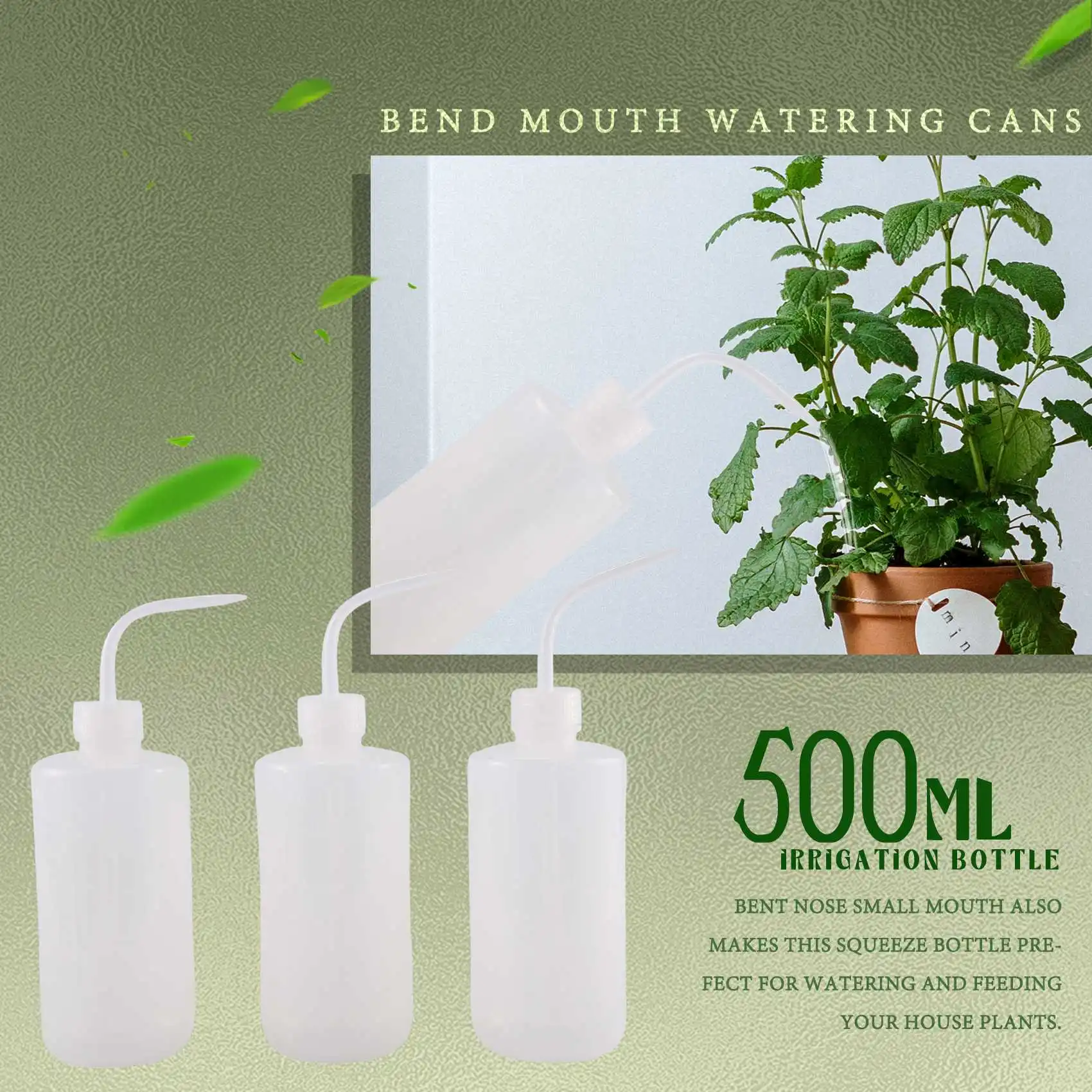 

A11I 3Pcs Irrigation Bottle 500Ml 17Oz Indoor Plant Watering Can Water Squirt Bottle Plastic Rinse Bottle for Wash Tattoo