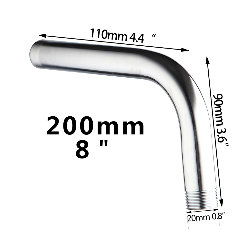 YANKSMART Chrome Polished Shower Arm Stainless Steel Bathroom Accessories  Showers Arm For Head Wall Mounted Luxury Shower Pipe