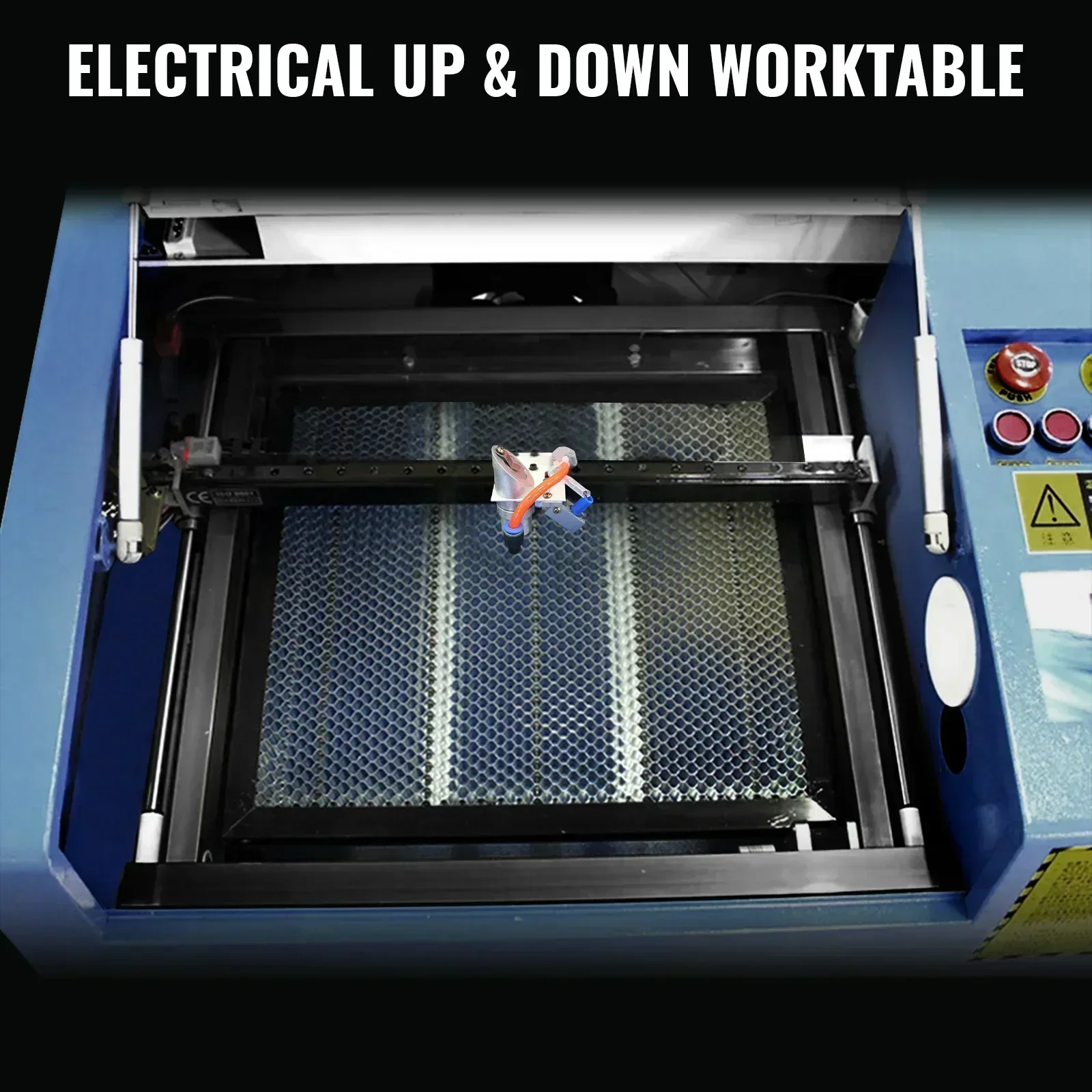 VEVOR 50W Laser Engraver CO2 Laser Engraving Machine 400*300MM Water Cooling System Leather Clothing Template Cutting