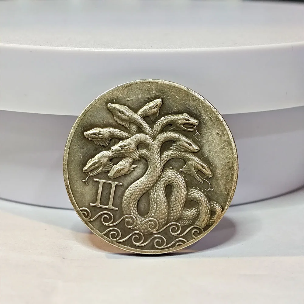 1PC Wandering Coin Nine Tailed Snake Commemorative Series Coin Craft Desktop Decoration